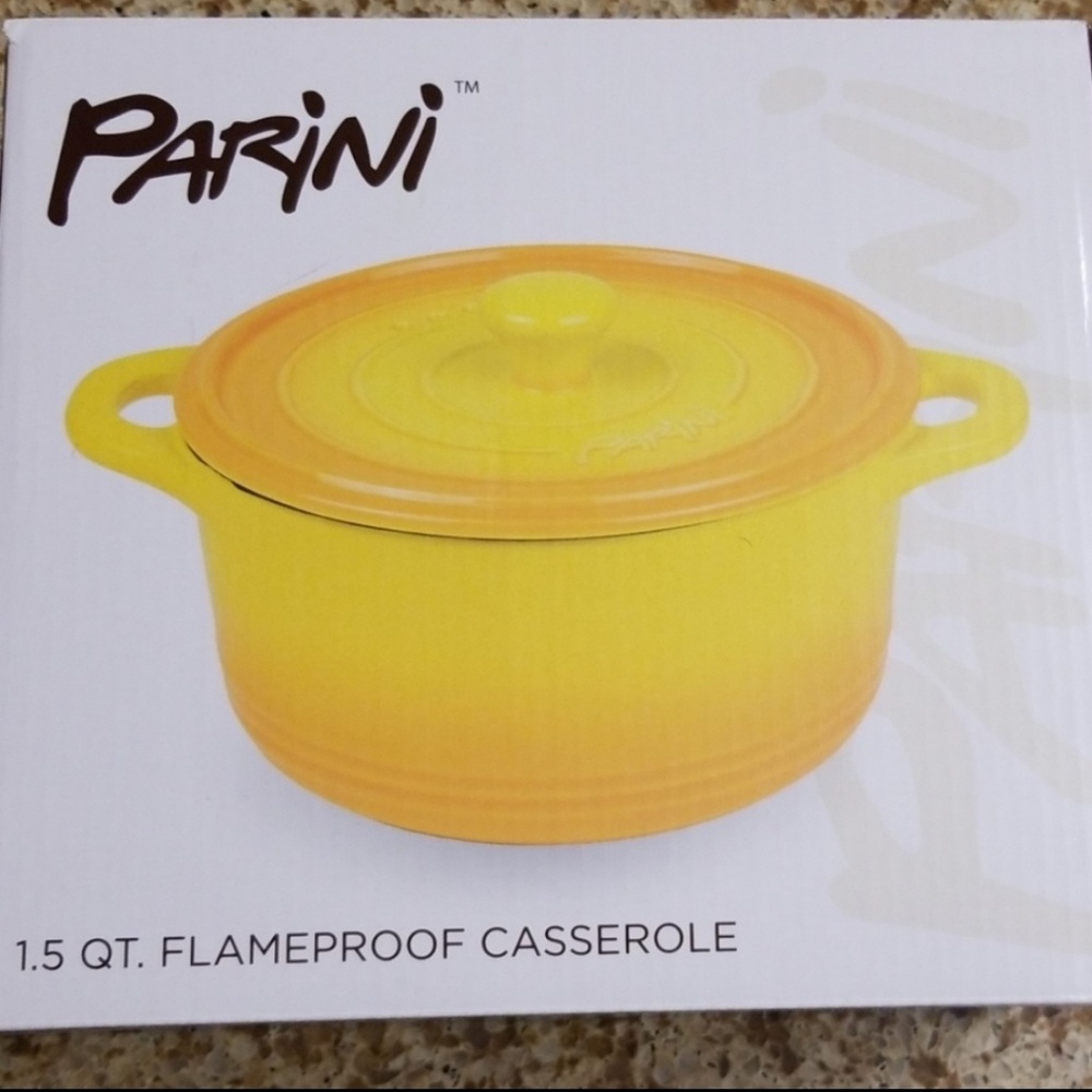 PARINI 1.5 QT. FLAMEPROOF ORANGE CASSEROL
